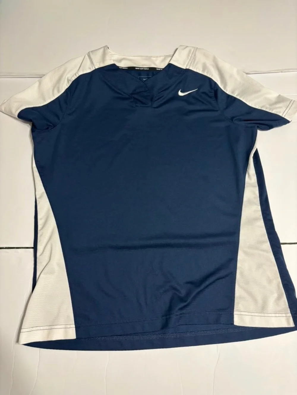 Nike Navy and white Softball shirt